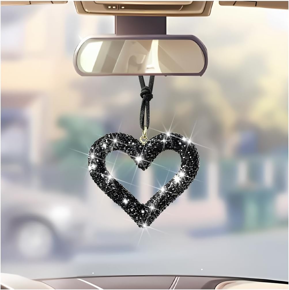 Car Accessories Hanging - Bling Heart Car Hanging Accessories, Crystal