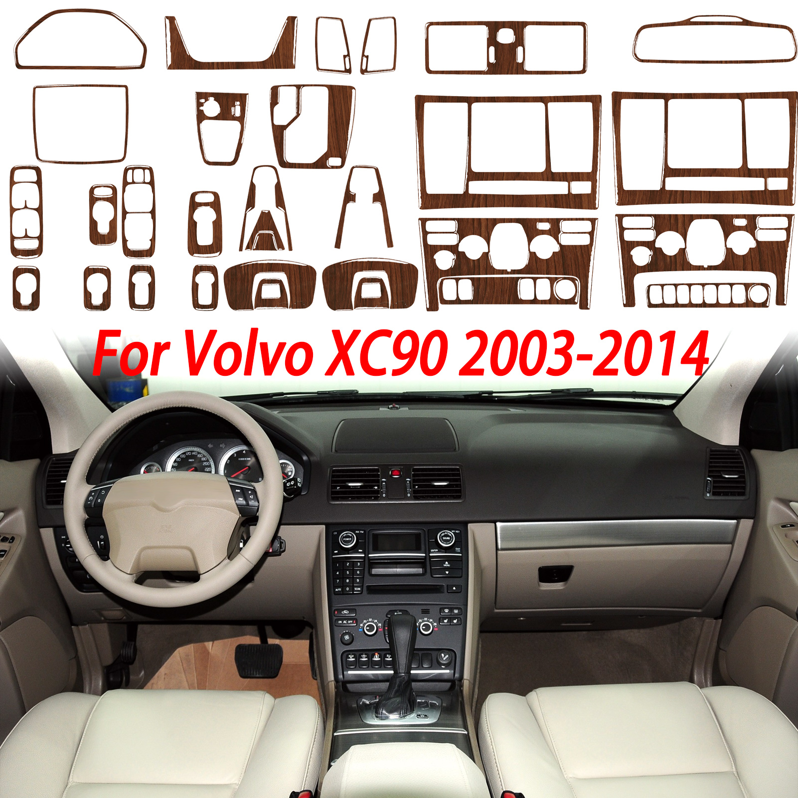 Volvo Car Accessories Xc90 - Wood Grain Car Interior Accessories Window