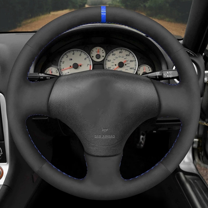 Steering Wheel Cover - Black Suede Leather Braid Car Steering