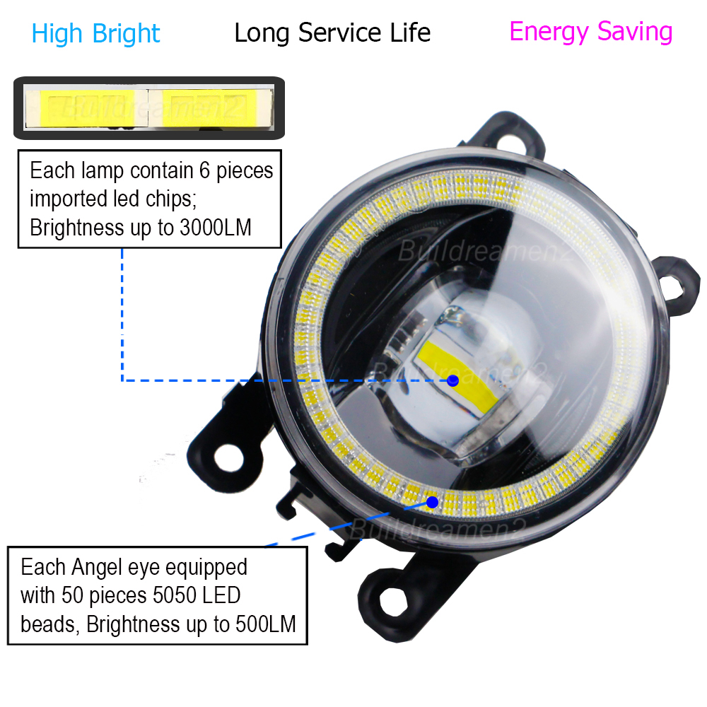2 X 30W Car LED Angel Eye Fog  - مراجعة Car Accessories Xcent وسعره