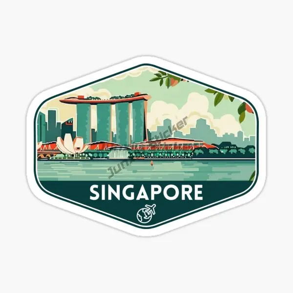 Singapore SIN Flag Map Merlion - مراجعة Car Accessories Singapore وسعره