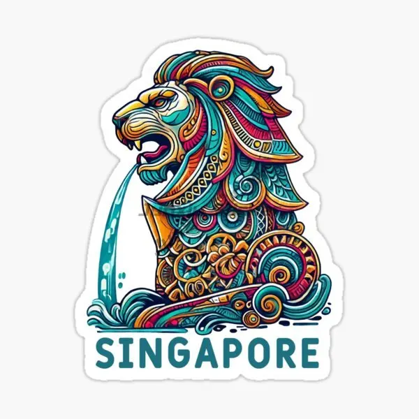Singapore SIN Flag Map Merlion - مراجعة Car Accessories Singapore وسعره