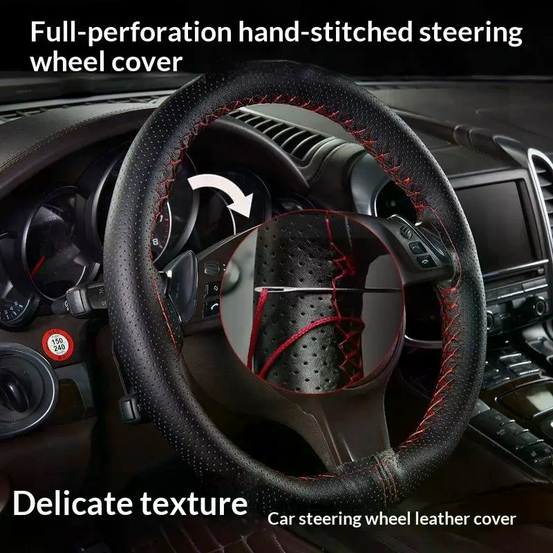 Hand Sewn Car Steering Wheel P - مراجعة Steering Wheel Cover وسعره