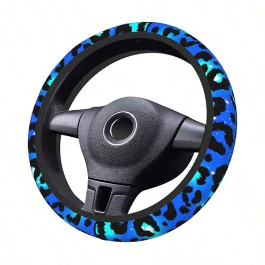 Blue Leopard Print Steering Wh - مراجعة Steering Wheel Cover وسعره