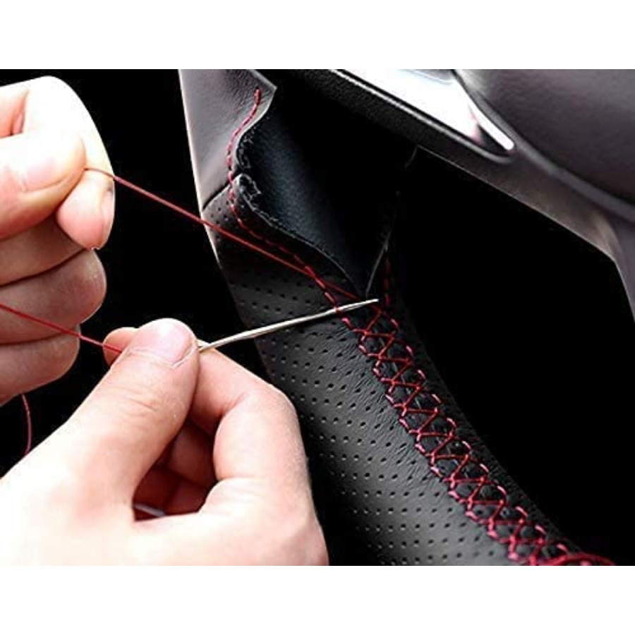 DIY Stitching Carbon Fiber Ste - مراجعة Steering Wheel Cover وسعره