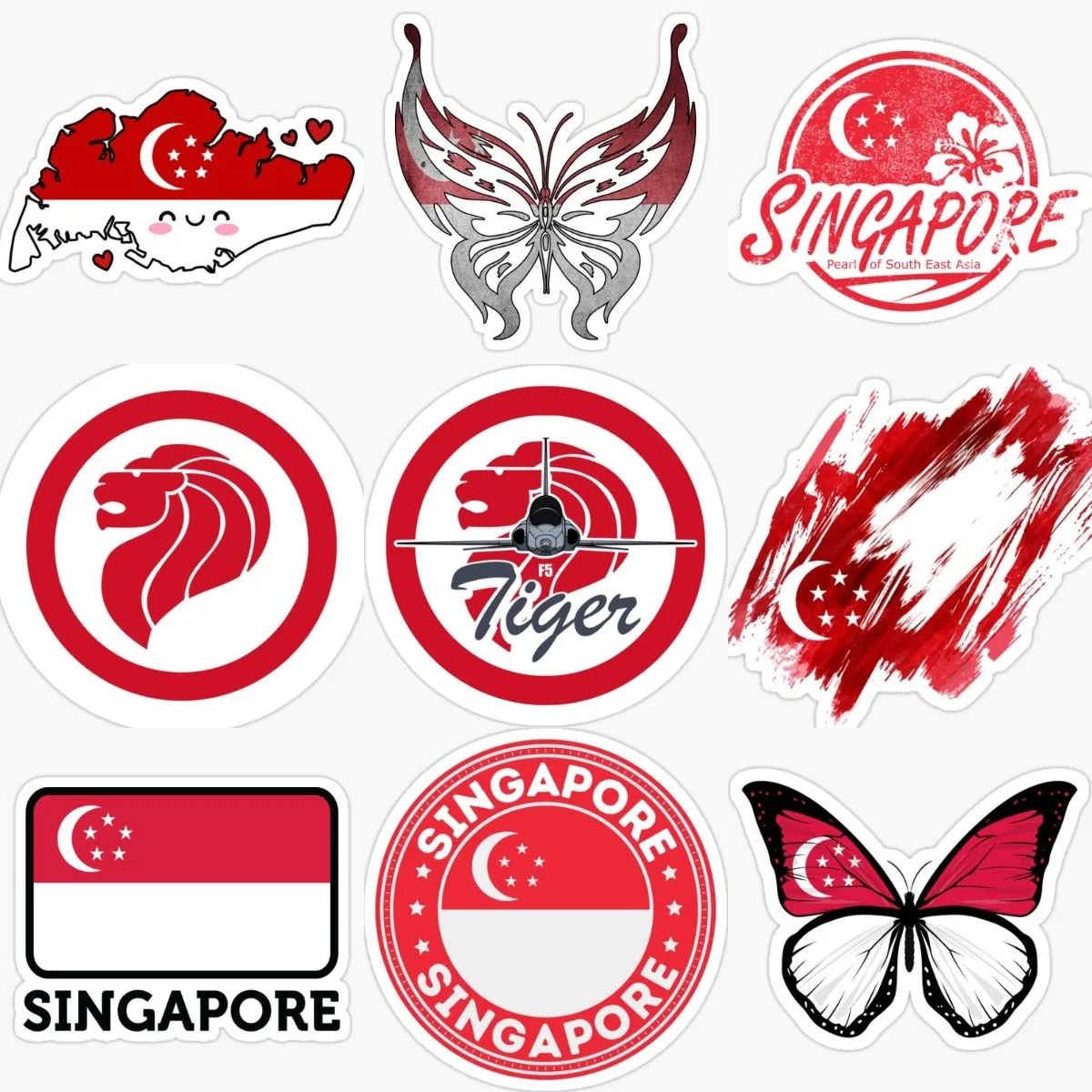 Singapore Flag Map Creative PV - مراجعة Car Accessories Singapore وسعره