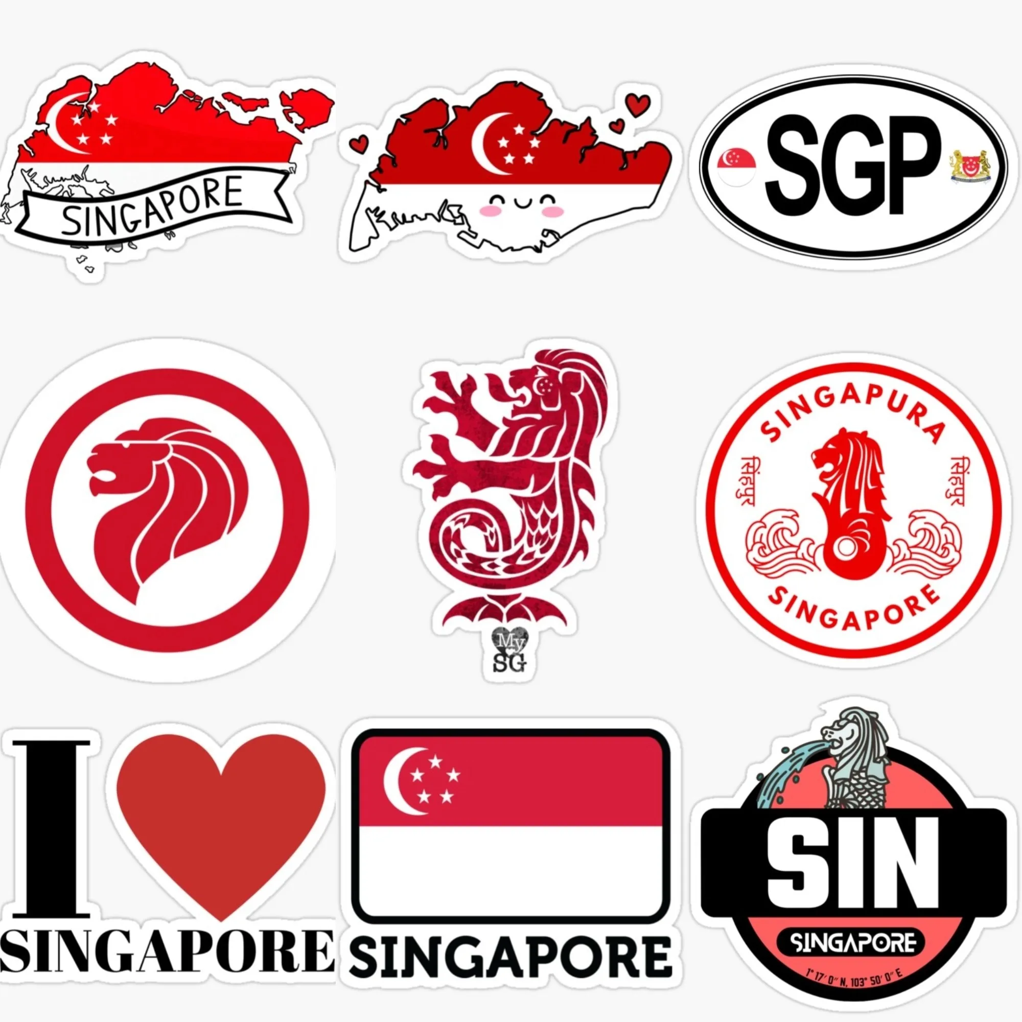 Singapore Flag Map Merlion Emb - مراجعة Car Accessories Singapore وسعره