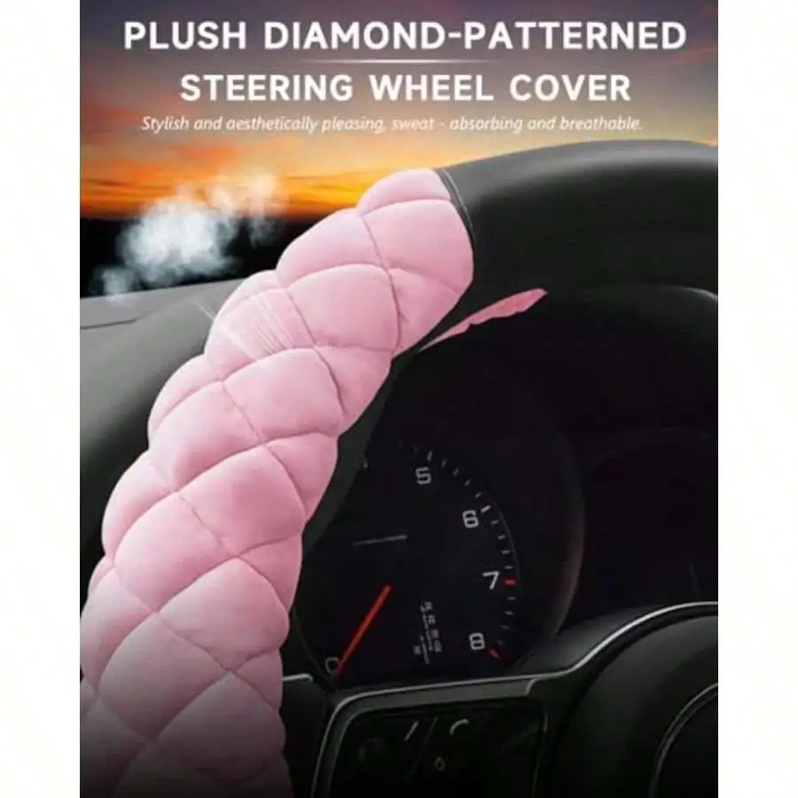 Plush Diamond-Patterned Steeri - مراجعة Steering Wheel Cover وسعره